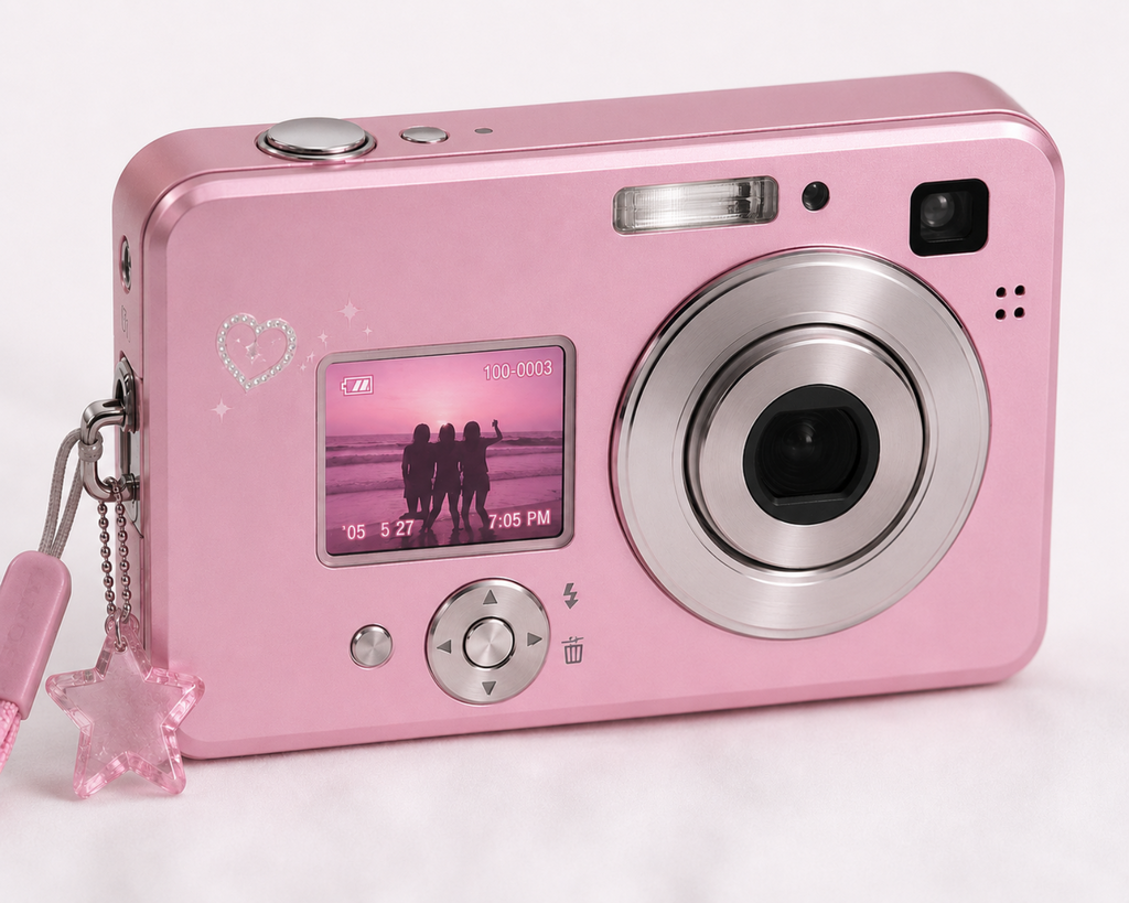 Digital camera y2k pink