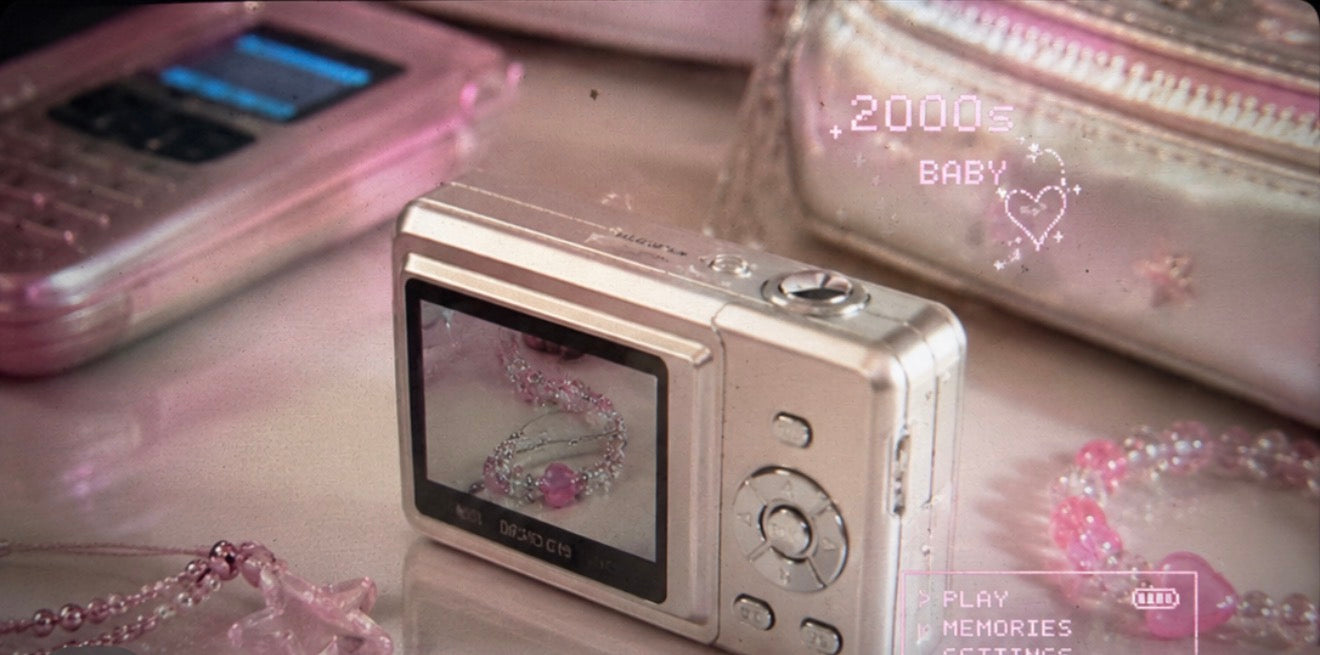 Digital camera y2k metallic silver